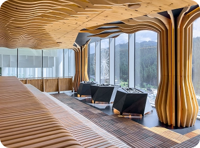 Commercial Renovation wooden sauna