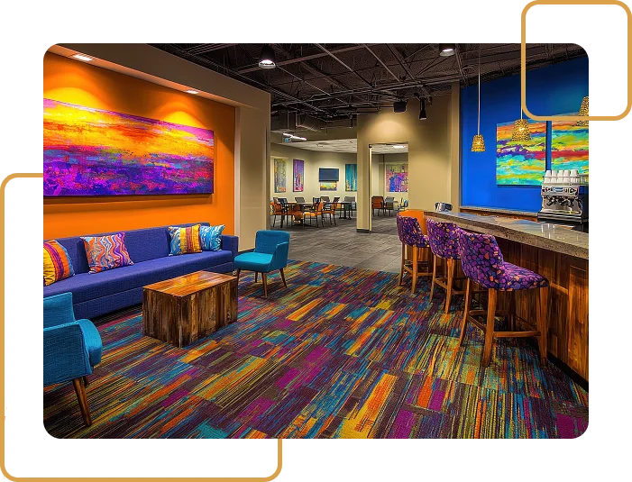 Painting vibrant office lounge image